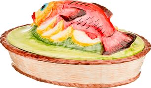 блюдо с крышкой рыба 40*29*17 см. (кор=1шт.)