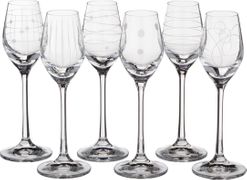 набор рюмок из 6 шт. виола микс 60 мл.высота=17 см. (кор=8набор.)