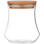 емкость для сыпучих продуктов 550 мл. с бамбук.крышкой диаметр=10 см. высота=11,5 см. (кор=24шт.)