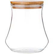 емкость для сыпучих продуктов 1100 мл. с бамбук.крышкой диаметр=13 см. высота=15 см. (кор=12шт.)