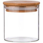 емкость для сыпучих продуктов 300 мл. с бамбук.крышкой диаметр=8 см. высота=8 см. (кор=48шт.)
