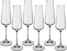 набор бокалов для шампанского из 6 шт. naomi / corvus 160 мл. высота=24 см. 
