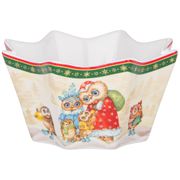 креманка-звезда lefard новогодняя сказка совы 12,5х6 см зеленая (кор=48шт.)