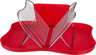 подставка для посуды agness настольная+поддон пластик 44*35*18 см. (кор=6шт.)