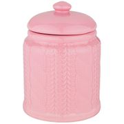 банка для сыпучих продуктов 700 мл коллекция вязанка цвет: розовый
