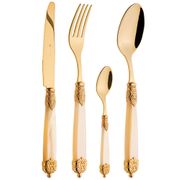 набор столовых приборов mirage gold ivory pearl   на 6 персон 24 пр.