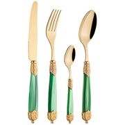 набор столовых приборов mirage gold green   на 6 персон 24 пр.