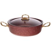 сотейник agness  премиум red queen 28x8 см, 4,9 л инд дно, трехслойное покр granit, pfoa free