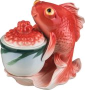 икорница золотая рыбка 15*8 см.высота=14 см., 150 мл.(кор=24шт.)