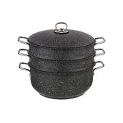 кастрюля-мантоварка agness grace 24x7,2/24х12/24х12 см,  трехслойное покр granit, pfoa free