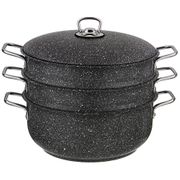 кастрюля-мантоварка agness  grace 28x12/28х7,3/28х7,3 см,  трехслойное покр granit, pfoa free