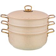 кастрюля-мантоварка agness paradise 28x12/28х7,3/28х7,3 см,  трехслойное покр granit, pfoa free