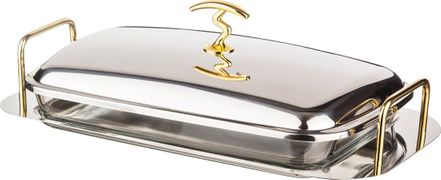 блюдо-мармит с подносом 39*23*5 см.3,2 л.(кор=4шт.)