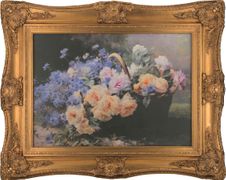 картина корзина цветов 68*48 см.