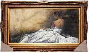 картина полотно 100*50 см. багет 125*75 см.