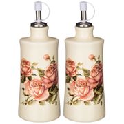 набор для масла/уксуса корейская роза 2пр. 6,5*6,5 см. высота=14,5 см. / 300 мл. (кор=16наб.)