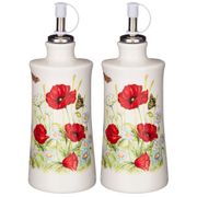 набор для масла/уксуса полевые маки 2пр. 6,5*6,5 см. высота=14,5 см. / 300 мл. (кор=32наб.)