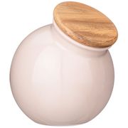банка с деревянной крышкой bronco fusion 16,5*14,5*15 см пудровая 1250 мл(кор=24шт.)