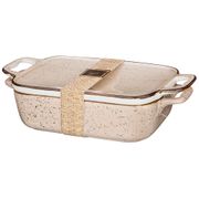 блюдо для запекания с крышкой bronco nature 24*14*6 см 600 мл кремовое (кор=12шт)