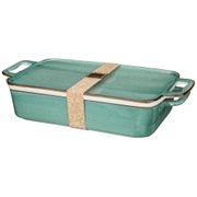 блюдо для запекания с крышкой bronco nature 35*17*7,5 см 1500 мл мятное (кор=6шт)