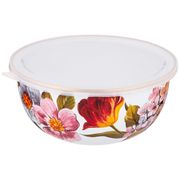 миска эмалированная с пластиковой крышкой, 24 х 10,5 см/ 2,8л