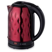 чайник из нержавеющей стали hottek ht-971-003 2200 вт, 2л, цвет красный (кор=12шт.)