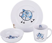 набор посуды на 1 персону 3 пр.:кружка 300мл+тарелка 21,5см + салатник 15см.