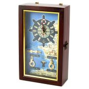 33876 | Коллаж-ключница с часами "Морские узлы" 15*7*25см (уп.1/24шт.) 33876