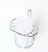 Стакан для зубных щеток 13*12*8см пластиковый с хромированной подставкой 236