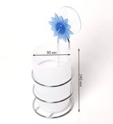 Стакан для зубных щеток 7.5*7.5*14.5см пластиковый с хромированной подставкой 501