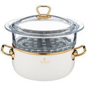 пароварка agness эмалир. со стеклянной вставкой и антипригар.мрамор. покрытием, 3,2л диа.20см