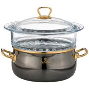 пароварка agness эмалир. со стеклянной вставкой и антипригар.мрамор. покрытием, 3,2л диа.20см