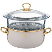 пароварка agness эмалир. со стеклянной вставкой и антипригар.мрамор. покрытием, 3,2л диа.20см