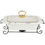 МАРМИТ СО СТЕКЛ. КРЫШКОЙ НА МЕТАЛ. ПОДСТАВКЕ ПРЯМОУГ."FANTASY" 1,2Л 30*19,5*10СМ (КОР=6ШТ.) 42-306