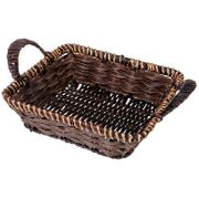 КОРЗИНКА С РУЧКАМИ КОЛЛЕКЦИЯ "НАТУРЕЛЬ" ЗОЛОТОЙ КАНТ 23*23*6/9 СМ (КОР=100 ШТ.) 109-230