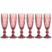 НАБОР БОКАЛОВ ДЛЯ ШАМПАНСКОГО "РОМБО" 6ШТ. СЕРИЯ "MUZA COLOR" 150МЛ. / В=20 СМ. (КОР=4НАБ.) 781-114