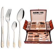 НАБОР СТОЛОВЫХ ПРИБОРОВ НА 12 ПЕРСОН 72 ПР.В ДЕРЕВЯННОМ ЧЕМОДАНЕ 54*32*22 СМ (КОР=2НАБОР.) 922-165