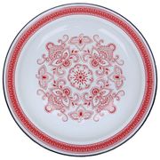 Блюдо эмалированное 3л с орнаментом "Индийский" (красный) СТАЛЬЭМАЛЬ - С0810.0х65