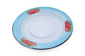 Блюдо эмалированное 2л белоснежное "Клубника садовая" СТАЛЬЭМАЛЬ - 1с6я/Б