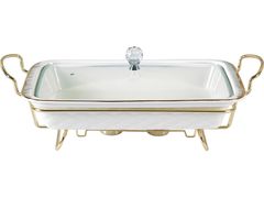 Мармит со стеклянной крышкой на металлической подставке 2,5л 44х23х10см - 772-058