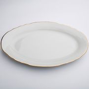 Блюдо овальное 350мм Вырезной край Отводка золотом - 5972