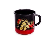 Кружка эмалированная 1л красно-черная СТАЛЬЭМАЛЬ - С0107.8