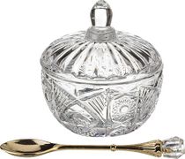 Банка для специй с ложкой muza crystal 100 мл диаметр=7 см высота=8 см (кор=36шт.)