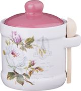 Сахарница шиповник 13*11*12см с ложкой (кор=36шт.)