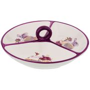 Менажница 3-х секционная лавандовая весна 22*22*7,5 см. (кор=16шт.)