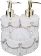 Набор для кухни:дозатор для жидкого мыла+подставка для губки+губка 15*14*20 см (кор=12набор.)