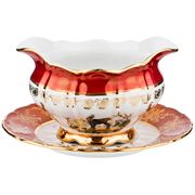 Соусник на блюдце охота красная 400 мл. без упак.