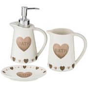 Набор для ванной комнаты, 3 пр. (дозатор=300мл, стакан=300мл, мыльница=13*9*3см)