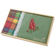 Набор полотенец из 2-х шт смородина,50х30см, махра зел+рогожка . 100% хлопок