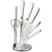 Набор ножей agness с ножницами и мусатом на пластиковой подставке, 8 предметов